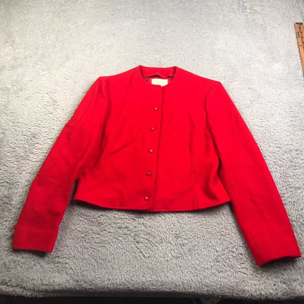 Pendleton Jacket Womens M Red Virgin Wool Button‎ Up Cardigan Vintage USA Made